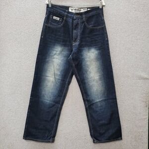 Avirex Men Jeans 30x30 Blue Denim Straight Pockets Dark Wash Mid‎ Rise Casual